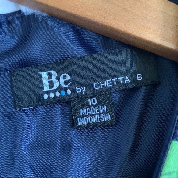 CHETTA B navy lemon citrus floral fit and flare a-line summer dress - Picture 7 of 7